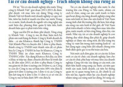 Bản tin nội bộ số 1 – 2014