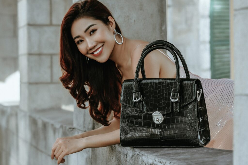 Khatoco's crocodile and ostrich leather handbags are mesmerizing