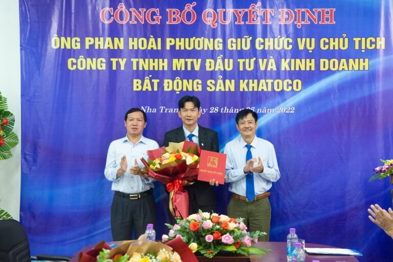 Ông Phan Hoài Phương được bổ nhiệm giữ chức vụ Chủ tịch công ty TNHH MTV Đầu tư và Kinh doanh Bất động sản Khatoco