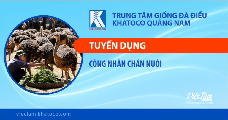 Trung tâm Giống Đà điểu Khatoco Quảng Nam tuyển dụng Công nhân Chăn nuôi