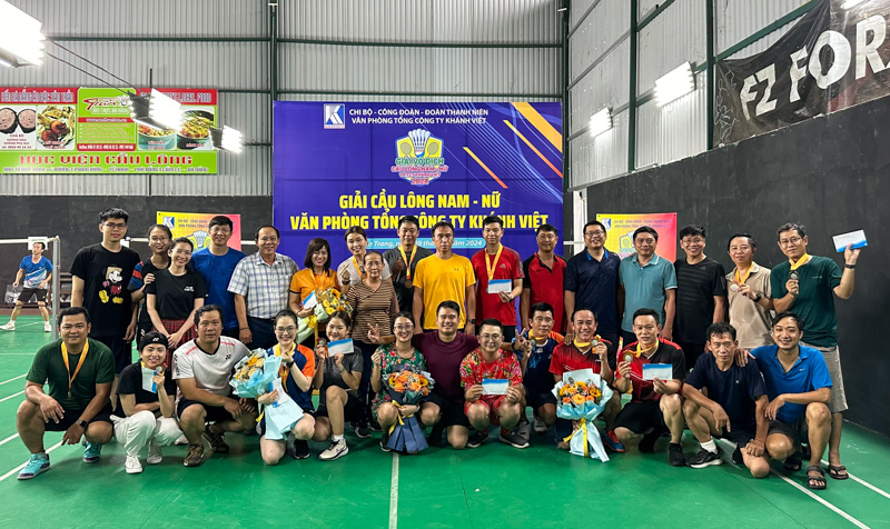 Sôi nổi Giải Cầu lông Văn phòng Tổng công ty Khánh Việt lần IV năm 2024