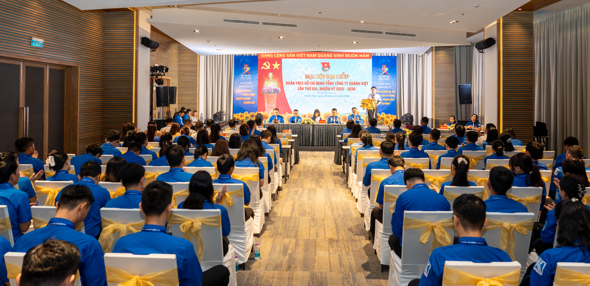 Đại hội Đại biểu Đoàn TNCS Hồ Chí Minh Tổng Công ty Khánh Việt lần thứ XIII, nhiệm kỳ 2025 - 2030 1 Toàn cảnh Đại hội Đại biểu Đoàn Cơ sở Tổng công ty Khánh Việt lần thứ XIII