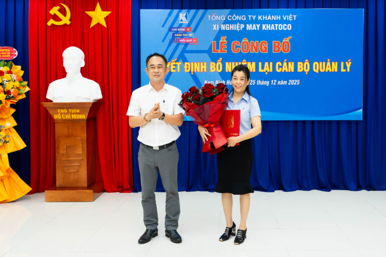 Bà Võ Thị Duyên được bổ nhiệm lại chức vụ Phó Giám đốc Xí nghiệp May Khatoco