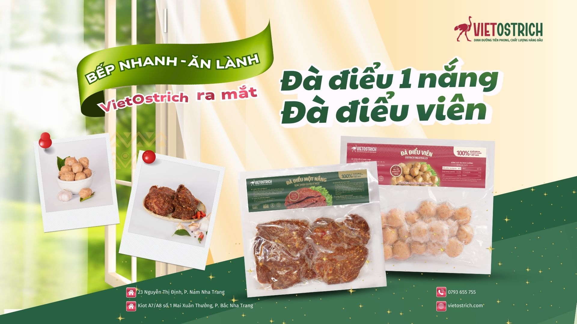 VietOstrich bổ sung hai lựa chọn mới từ thịt đà điểu: Đà điểu viên và Đà điểu 1 nắng