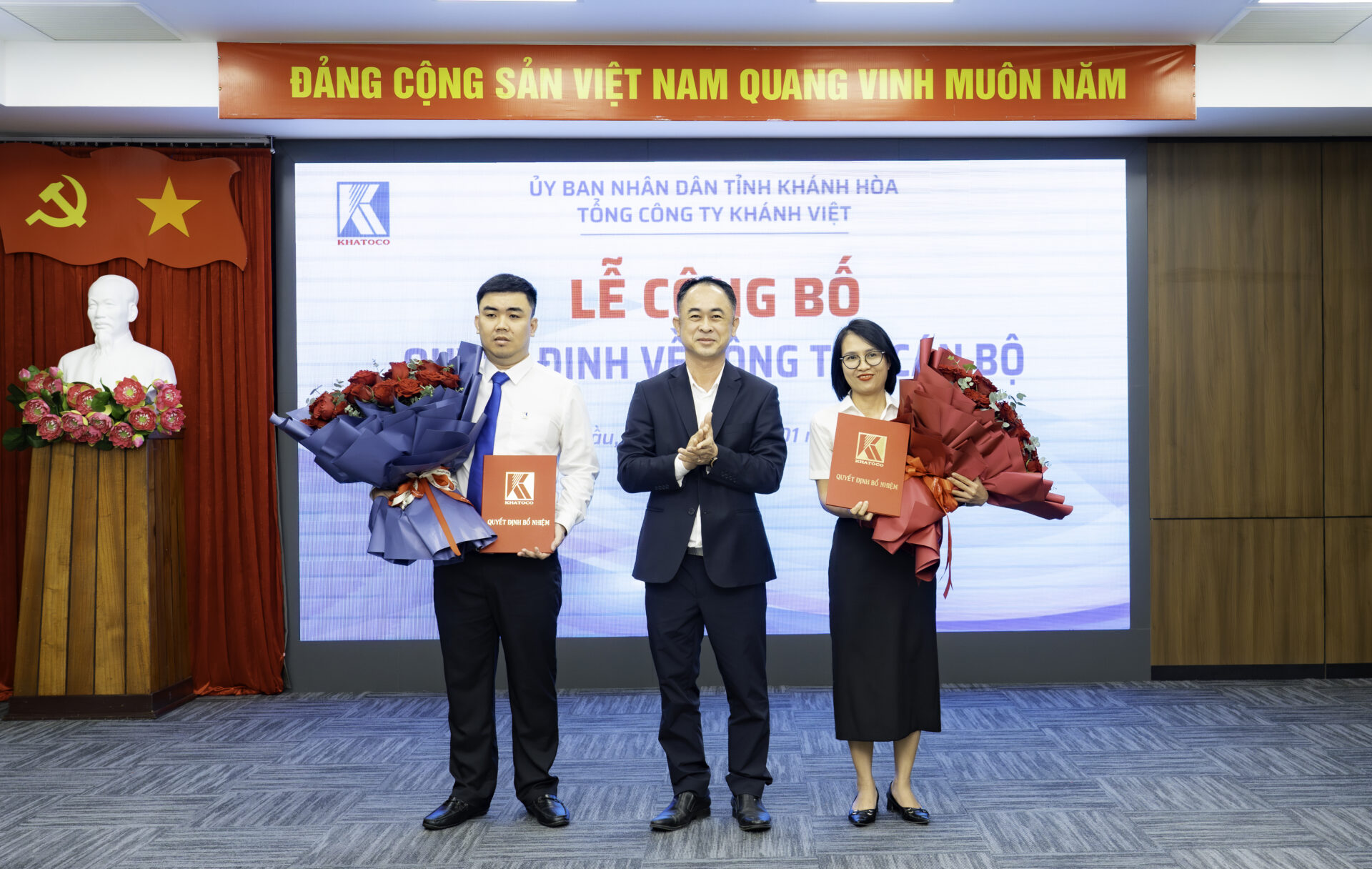 Tổng công ty Khánh Việt công bố các quyết định bổ nhiệm cán bộ quản lý