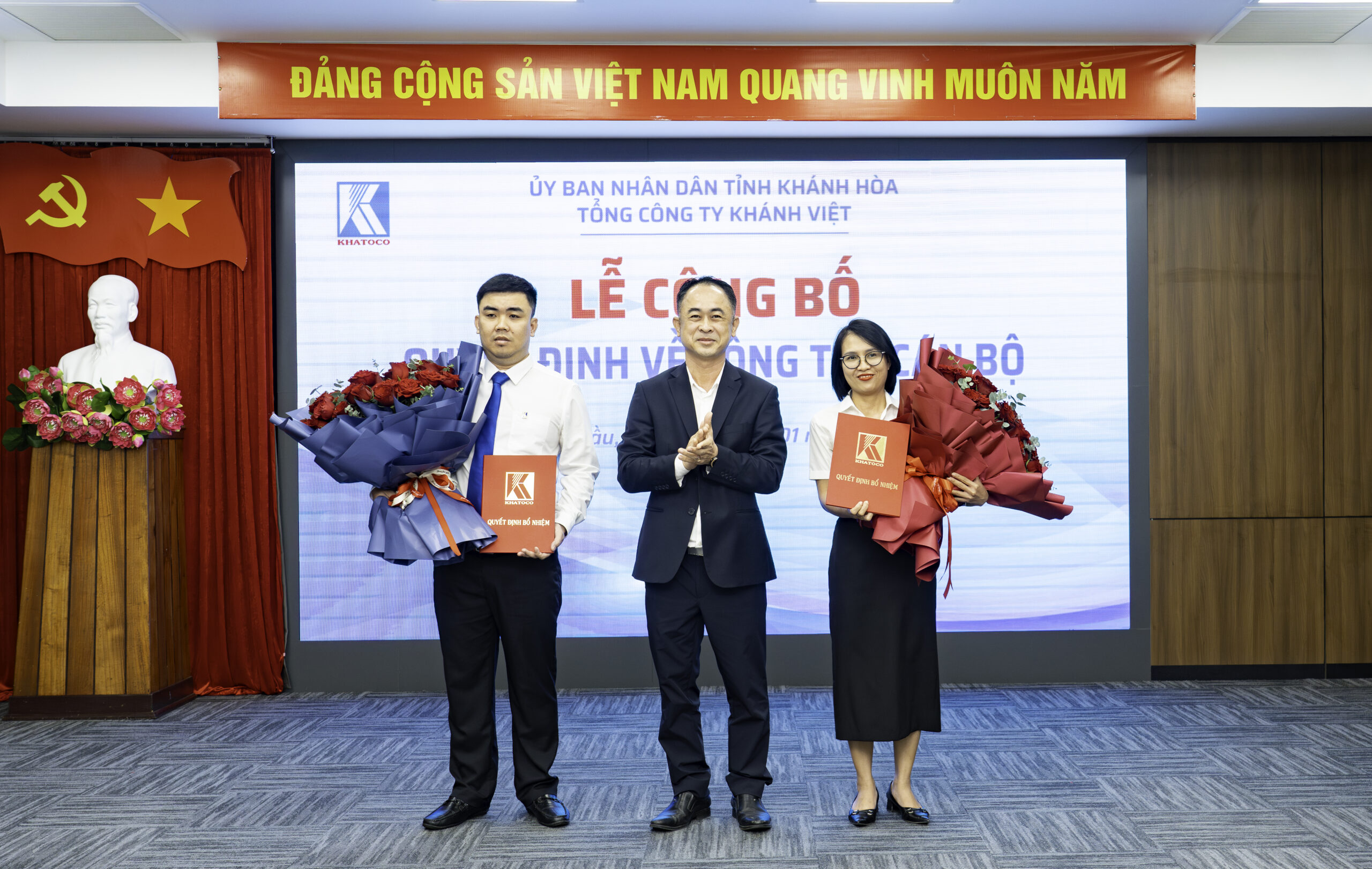 Tổng công ty Khánh Việt công bố các quyết định bổ nhiệm cán bộ quản lý